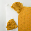 Hand-Woven Yellow & White Boho Moroccan Decorative Throw Pillow 19x19